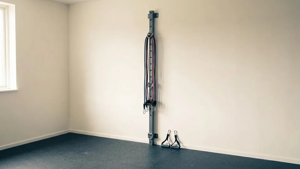 Resistance bands and handles with high, chest-height and low wall anchors