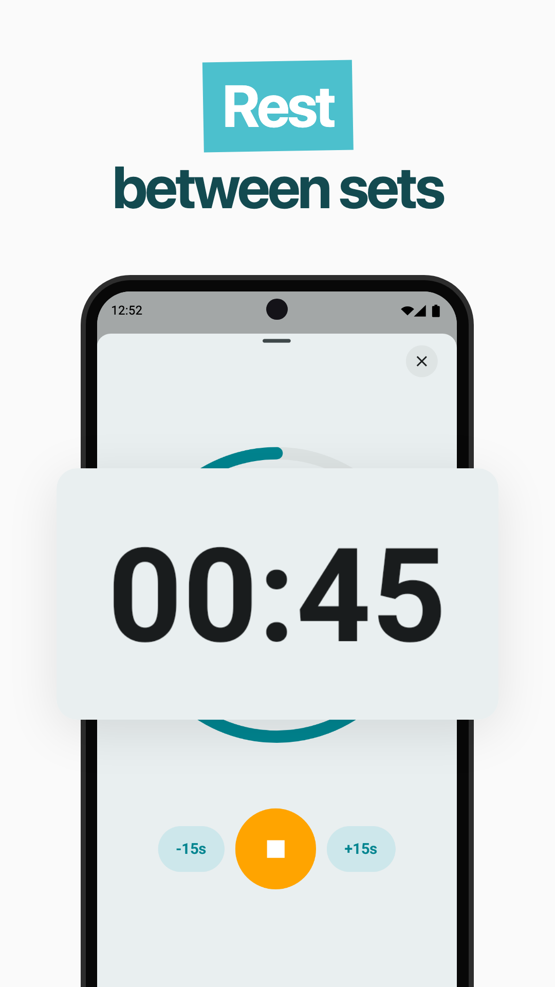 RepCount-Pausentimer auf Android in einem Google Play-Werbebild